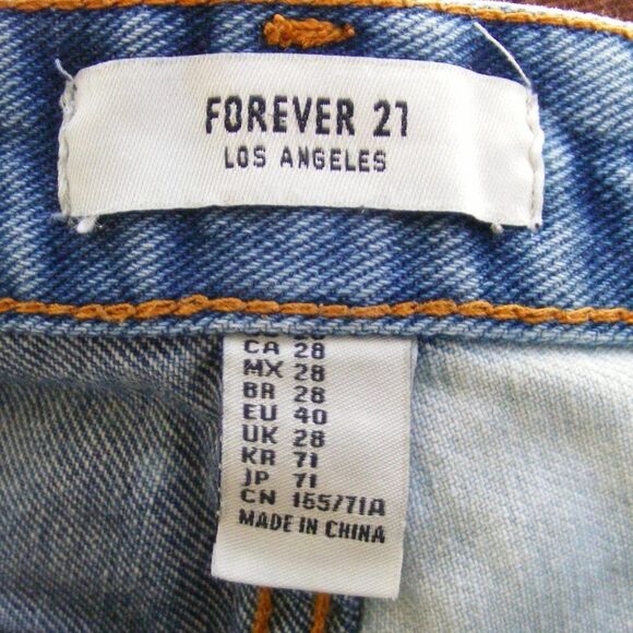 FOREVER 21 Shorts, 28, Cutoffs Color Block, Bleach - Picture 6 of 8